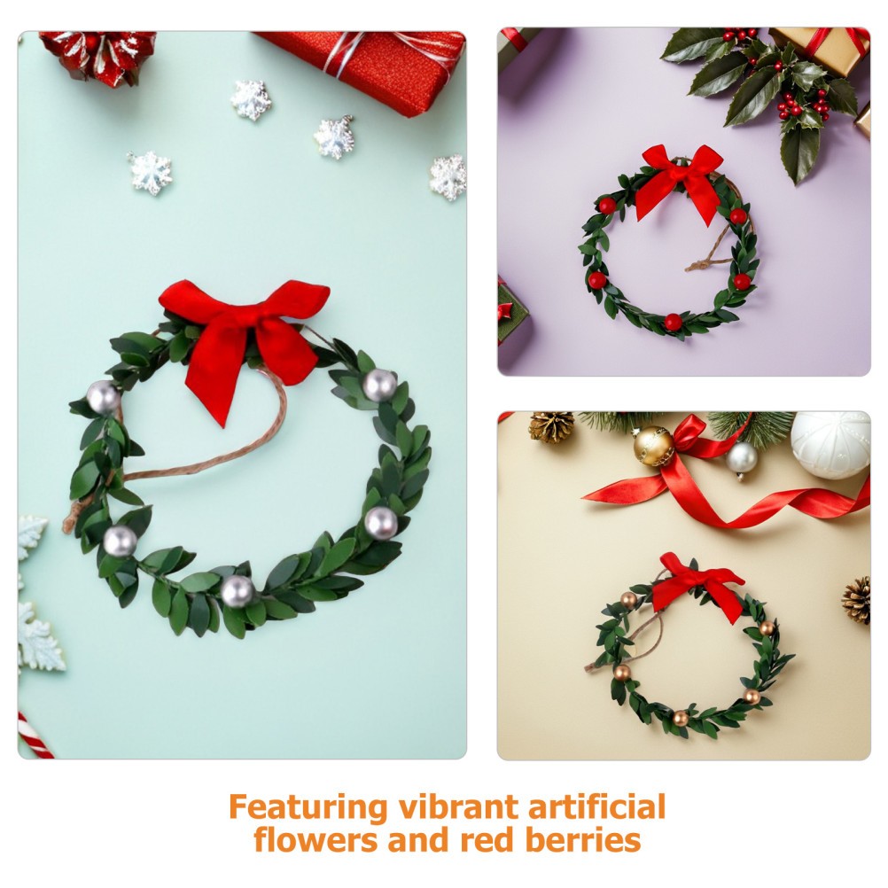9 Pcs Wreath Ribbon Bow Handmade Decor Cabinet Wreaths for Kitchen Christams