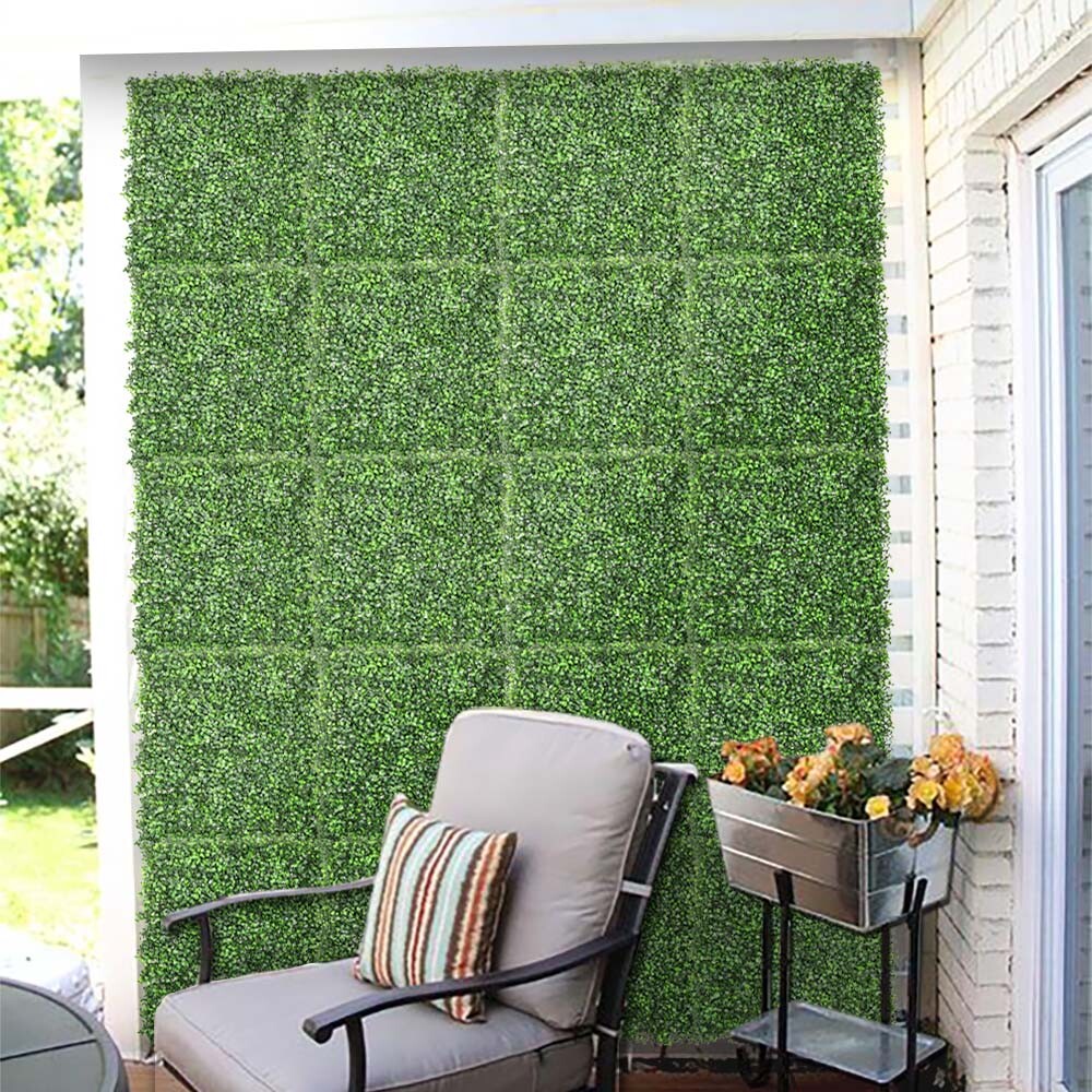 20″x20” Artificial Boxwood Leave Mat Wall Hedge Decor Privacy Fence Panel Grass