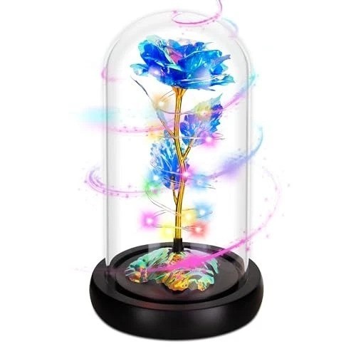 Enchanting Glass Dome Rose with LED Light – Perfect Gift for All Occasions
