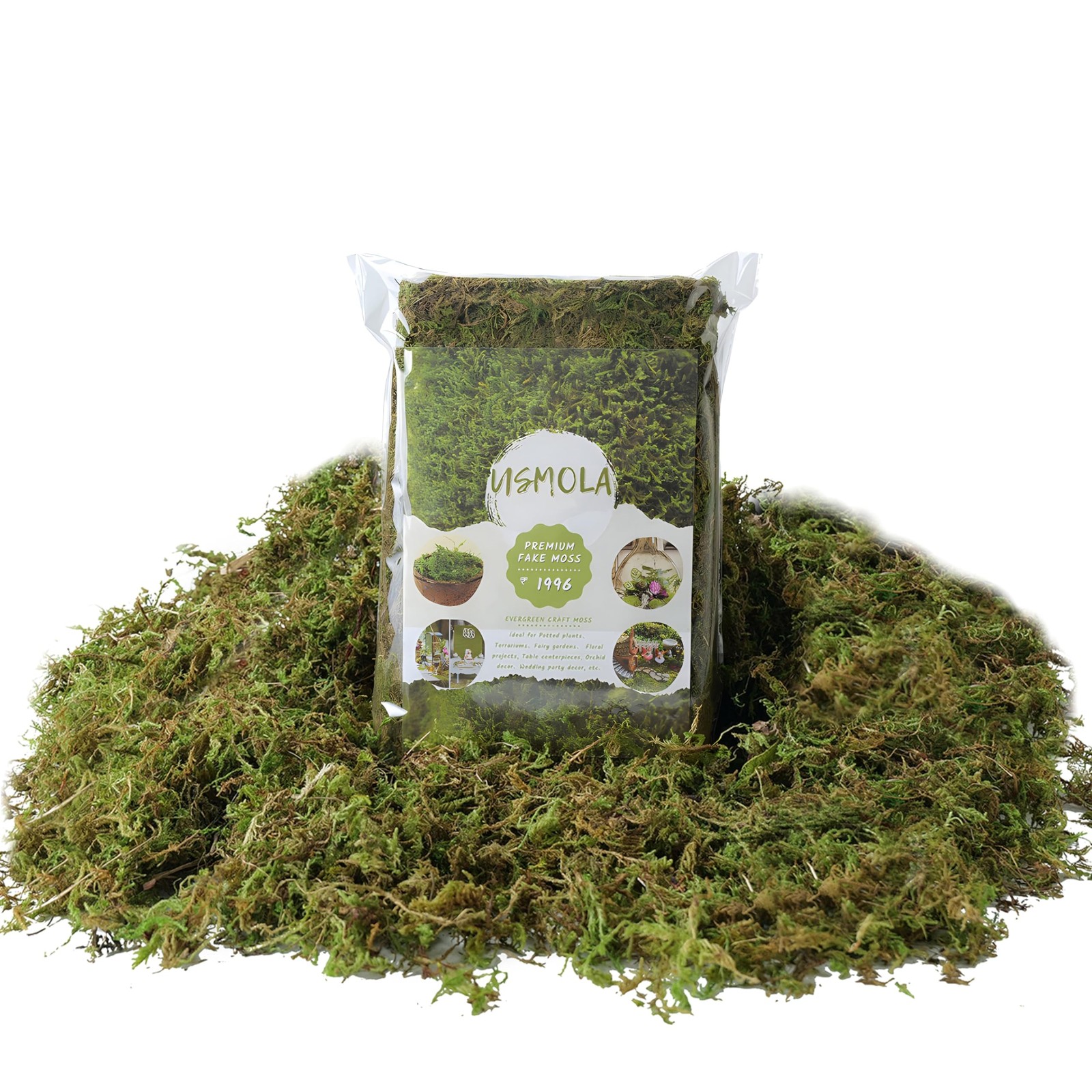 8 Oz Fake Moss Green Potted Plants Artificial DIY Crafts Fresh Green 225g