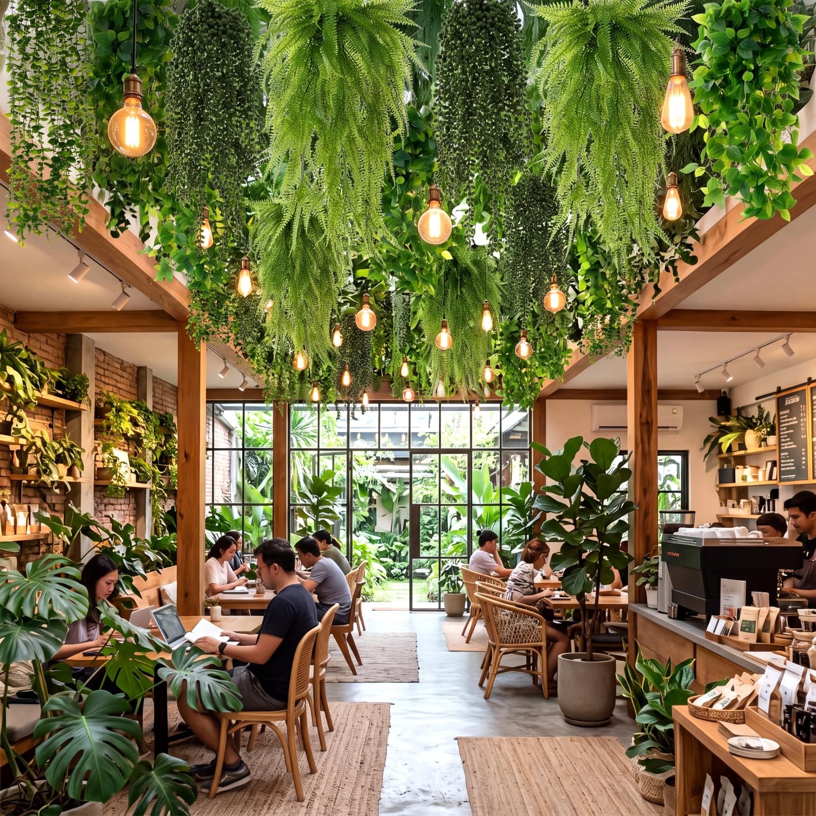 72 Pcs Artificial Hanging Plants – Fake Ferns, Ivy, Eucalyptus, Wall Decor, Indo