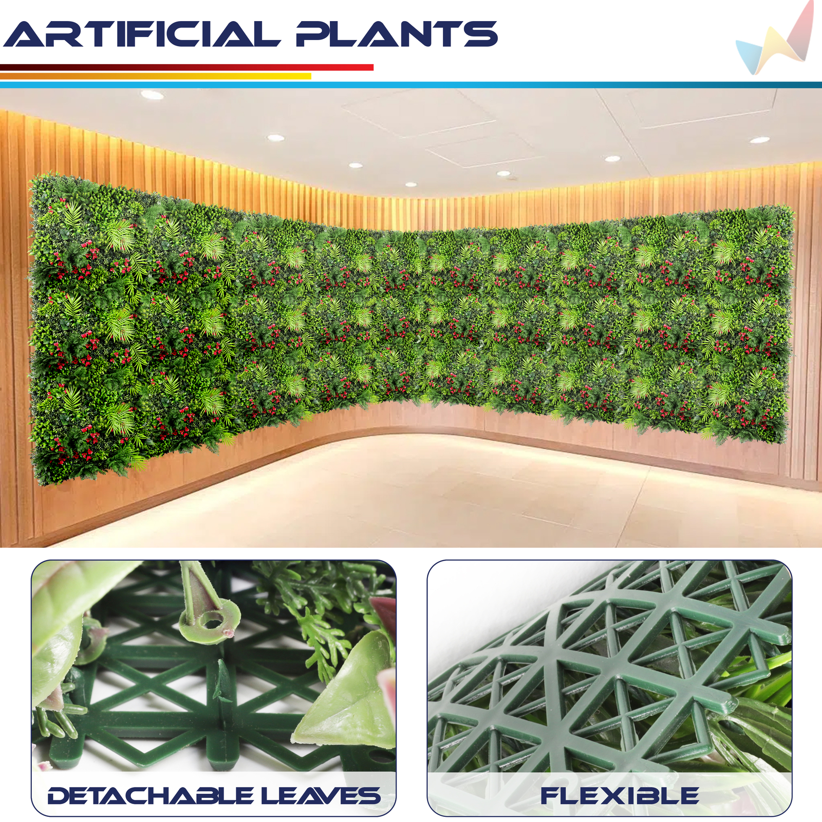 40″x40″ Artificial Faux 3D Mix Leaf Privacy Fence Screen Decor Panel Hedge V12