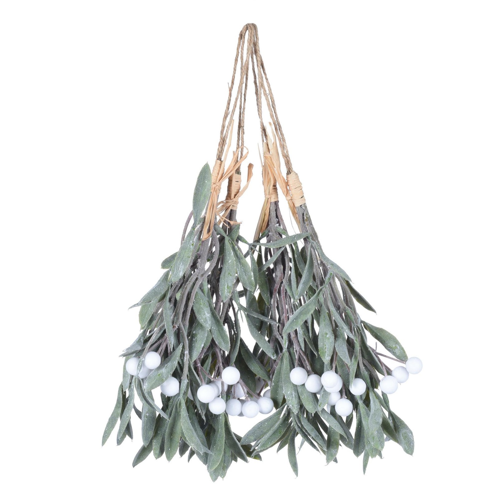 Vickerman 10.5″ Green Artificial Mistletoe with White Berries. 4 per bag.