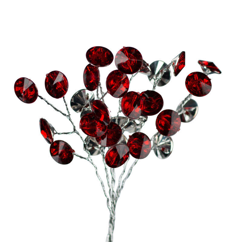 Package of 4 Burgundy Rhinestone Crystal 6-1/2″ Sprays