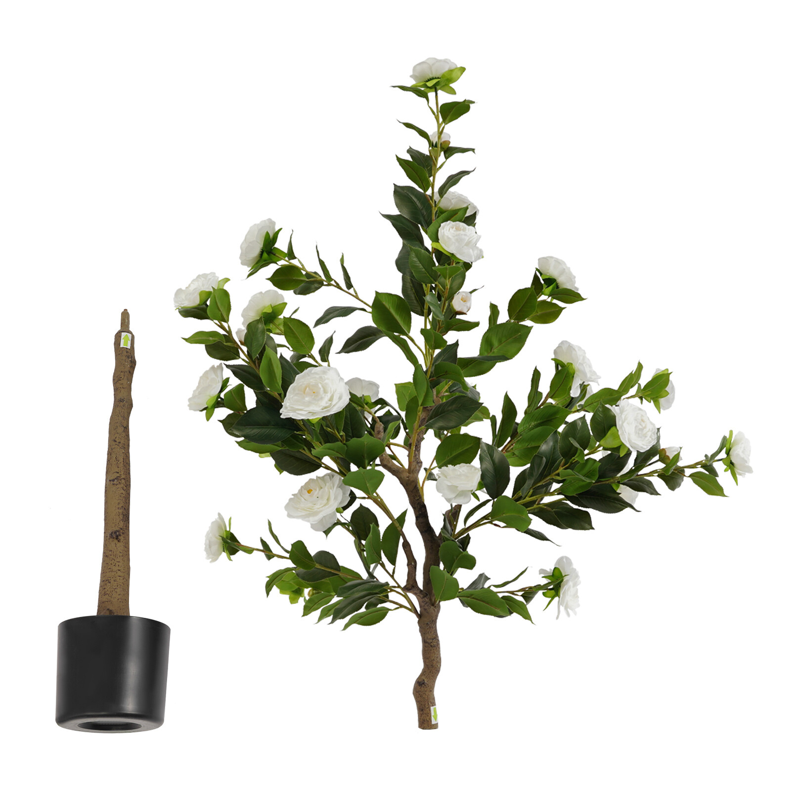 150CM Camellia Plant in Pot with White Flowers White Artificial Camellia Trees
