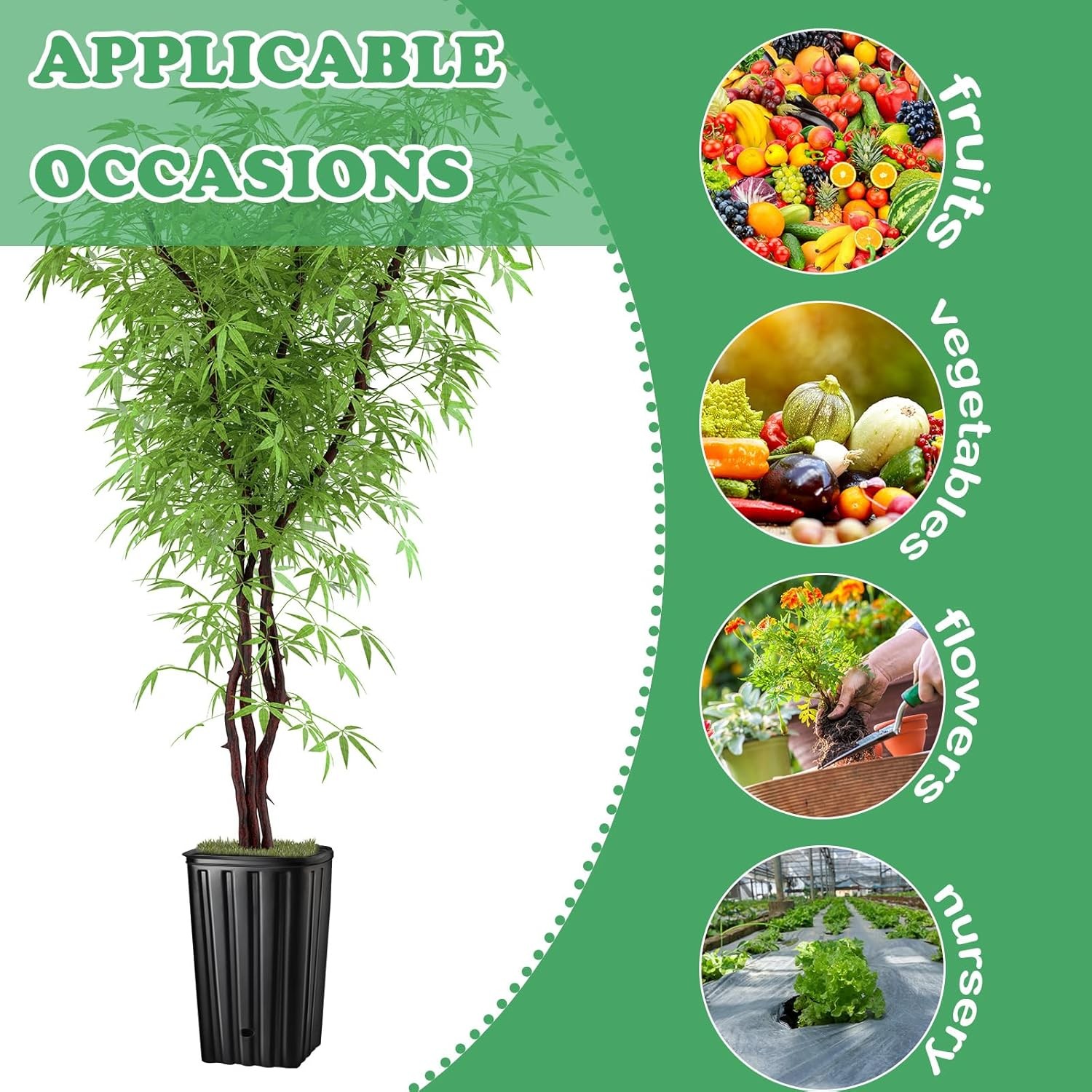 100 Pcs Tall Tree Pots, Plastic Deep Plant Nursery Pots, Tall Seedling Flower Pl