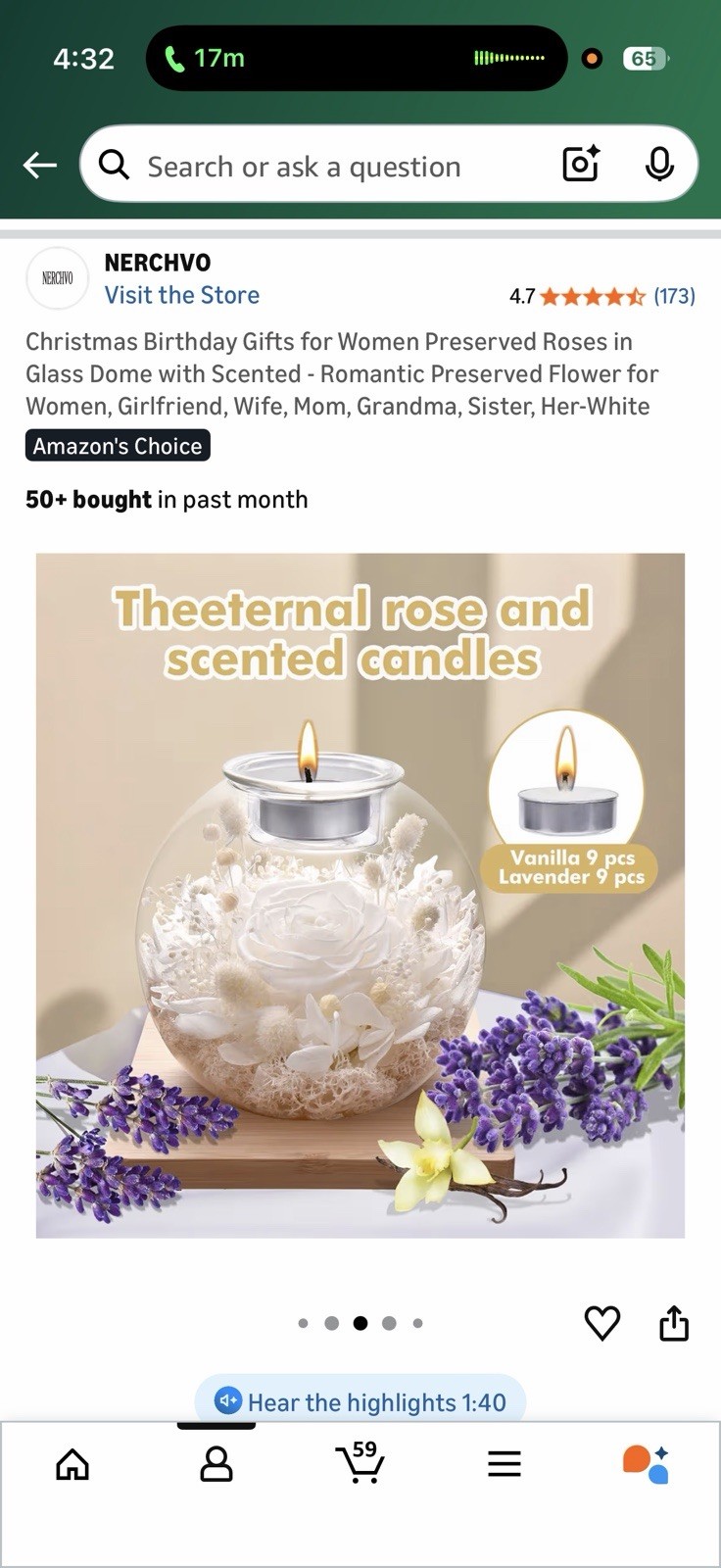 Preserved Roses in Glass Dome with Scented – Romantic Preserved Flower for Women