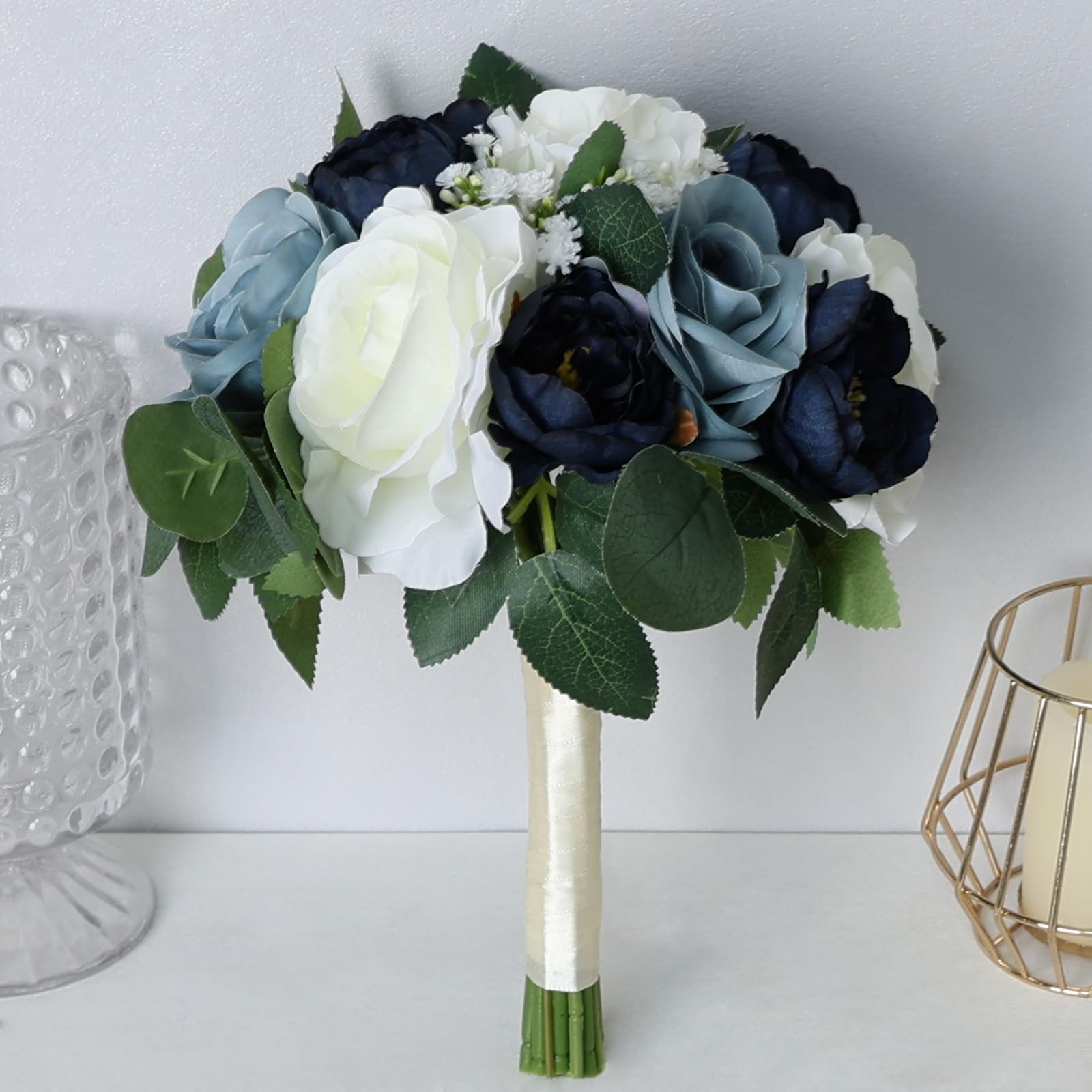 Set of 4 Bridesmaid Bouquets, 11 Inch Wedding Bouquets for Bridesmaids Artifici