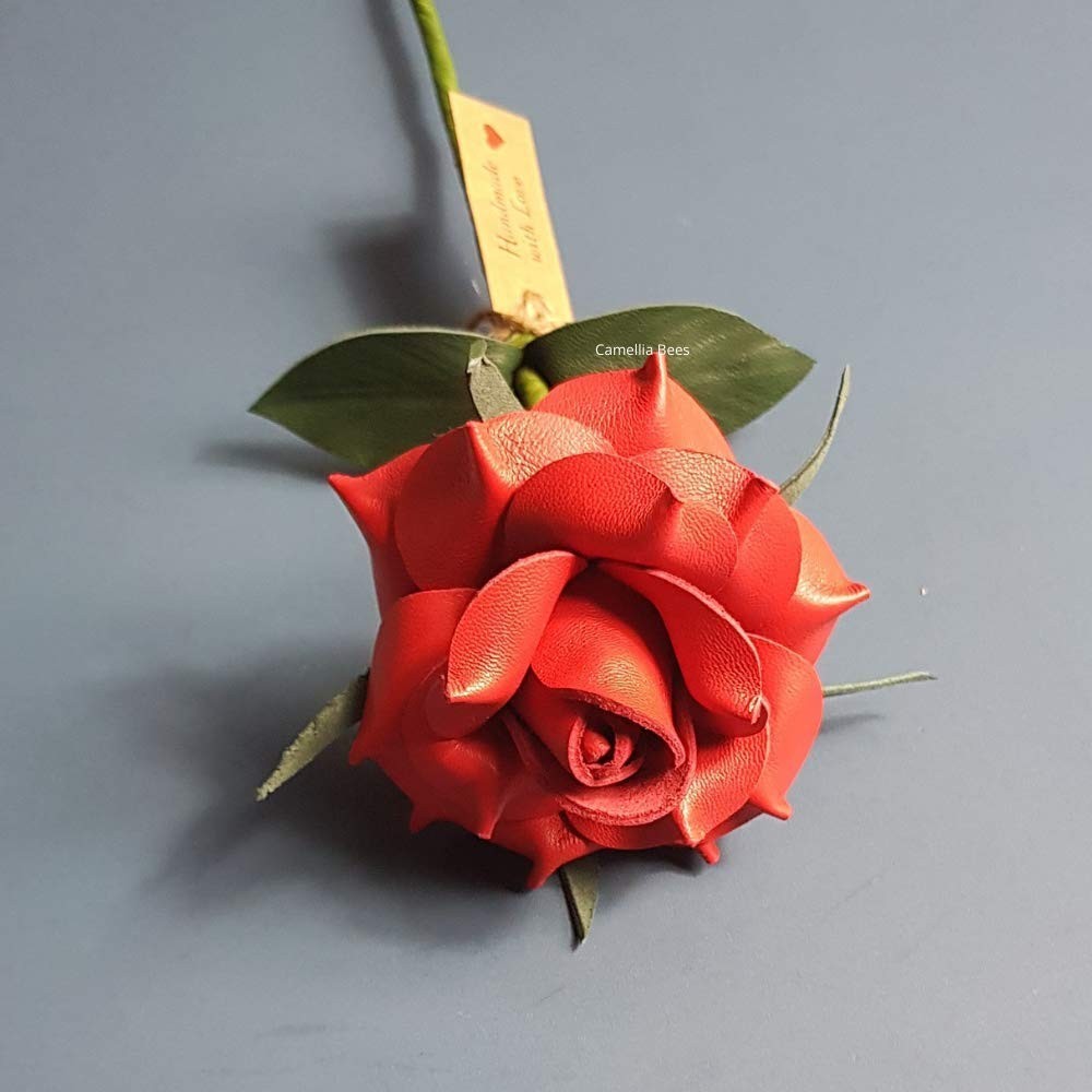 Handmade Genuine Leather Rose Gift – Perfect for 3rd Anniversary, Valentine’s Da
