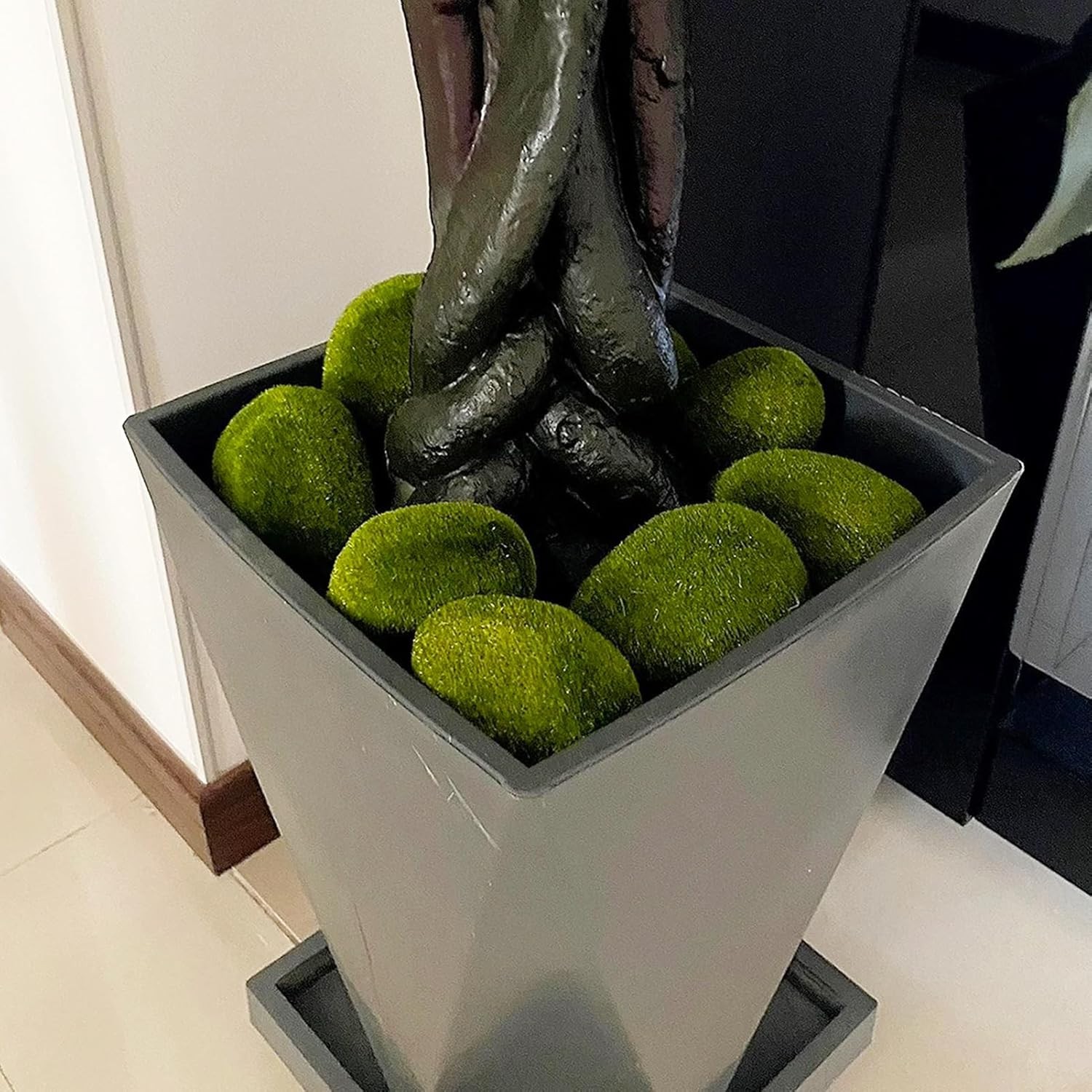 Green Moss Decor 30 Pcs, Artificial Moss Rocks Decorative, 3 Sizes Moss Balls