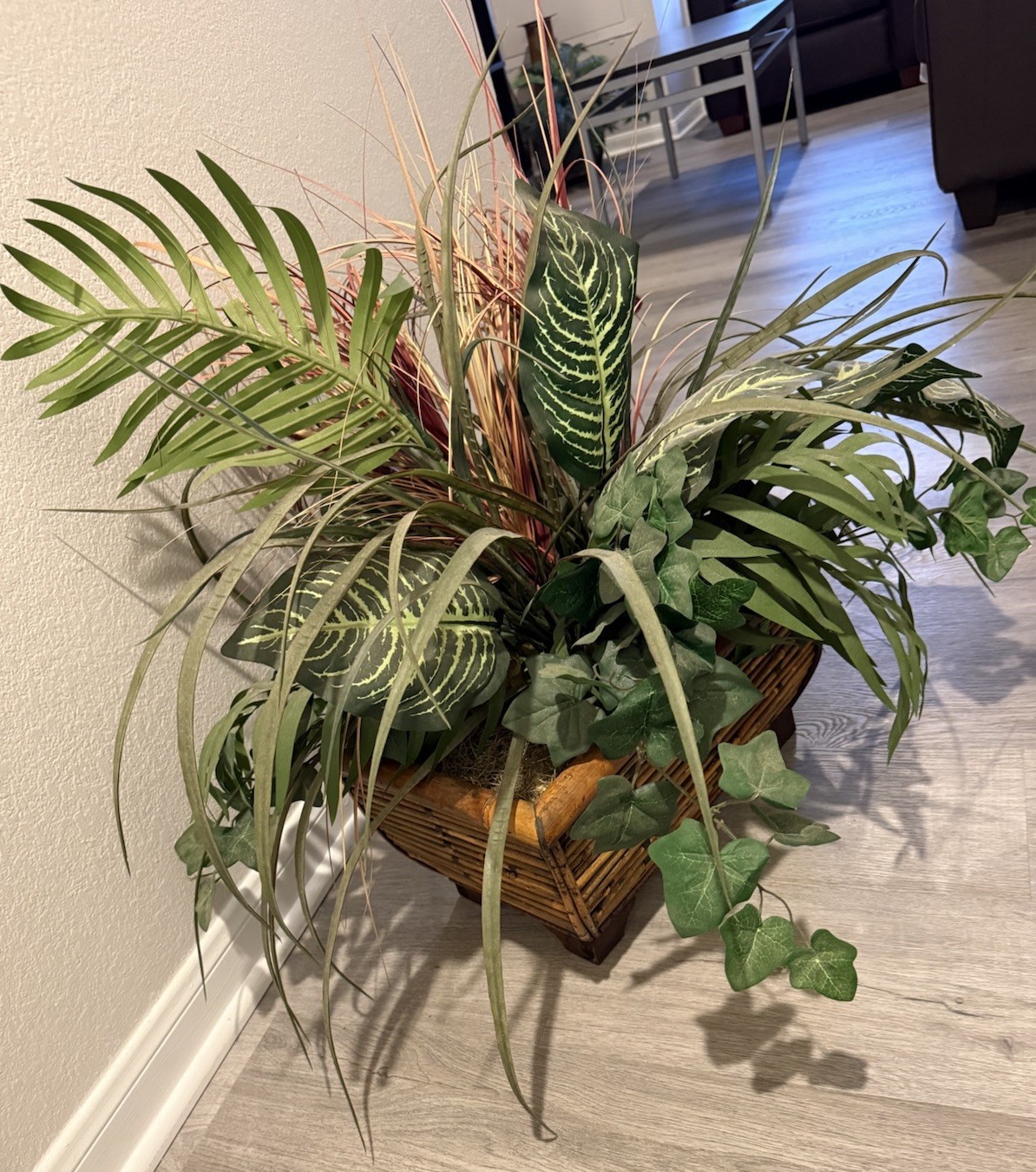 mixed foliage Collection Of Greenery plants & Cattails Zebra, Ferns,palms & Ivy