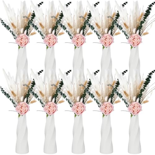 10 Set Dried Pampas Grass Centerpiece for Wedding 10 Composite Plastic Flower
