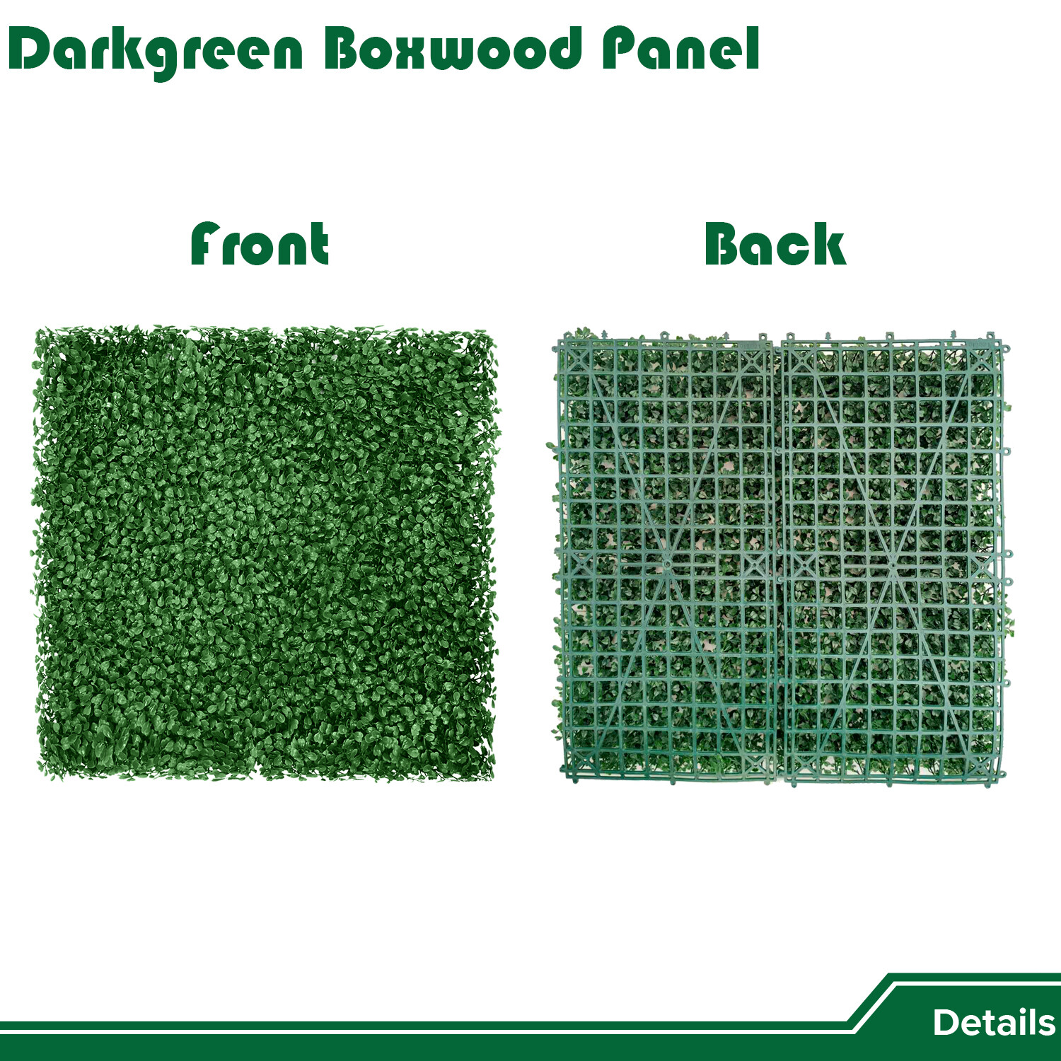20″ Artificial Faux Dark Green Boxwood Grass Mats Home Hedge Festival Decor