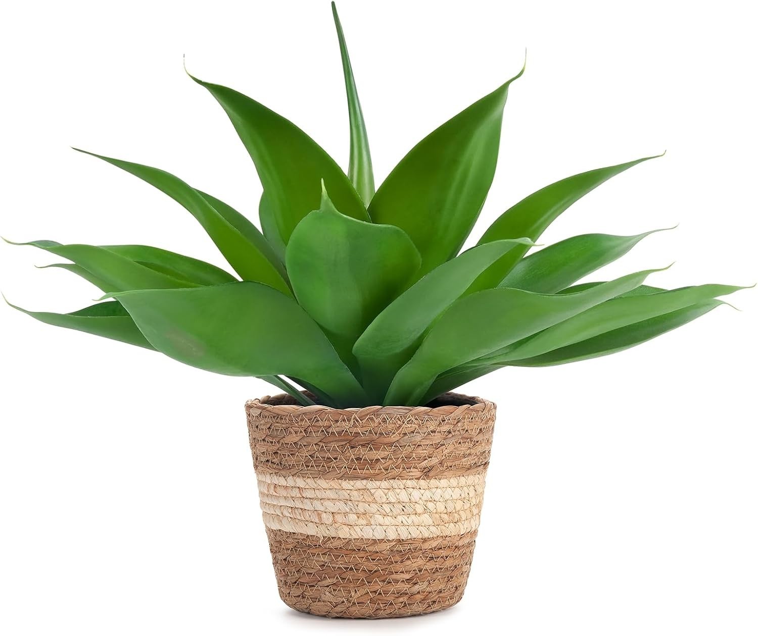 Fake Agave with Rattan Pot, Artificial Plant Outdoor Agave – Fake Sucuulents …