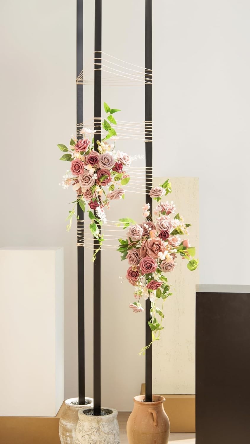 Grand Dusty Rose Faux Flower Box for Elegant Wedding Centerpieces & Bouquets