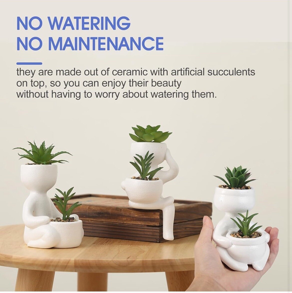 3pcs Artificial Succulents Plants Green Fake Succulents for Decor Realistic M…