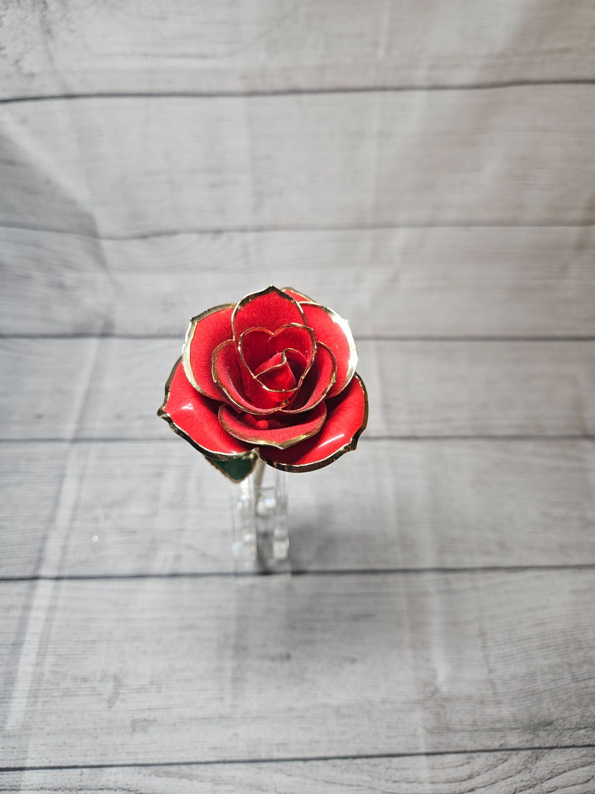 24K Gold Dipped Real Rose with Stand – Forever Gift for Her, Red – 11″ Long