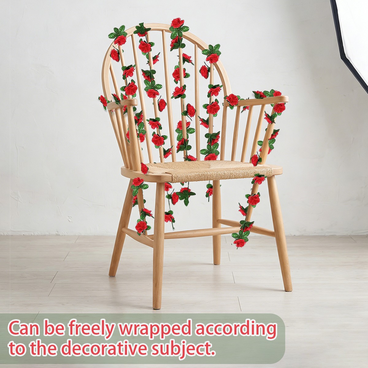 9Pcs 73.8FT Artificial Fake Rose Vine Garland Hanging Plants Home Wedding Decor