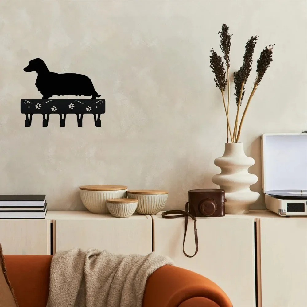 6″ Metal Dog Key Hook Holder Towel Coat Storage Fashionable Iron Wall Organizer