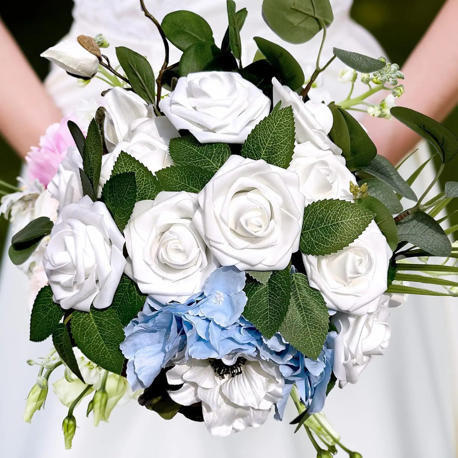 PE Foam Rose Artificial Flower Wedding Bride Bouquet Accessory Garland Home vase