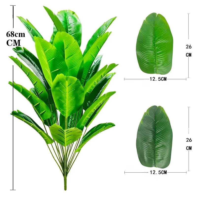 24 Leaf Artificial Palm Leaves Tropical Plant Indoor Outdoor Synthetic Decor NEW