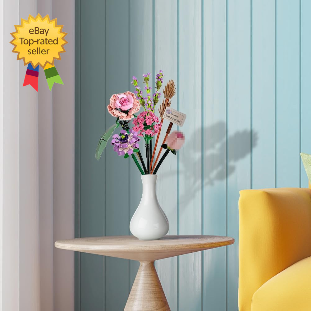 Mini Bricks Flower Bouquet Building Sets Artificial Flowers Decoration Home