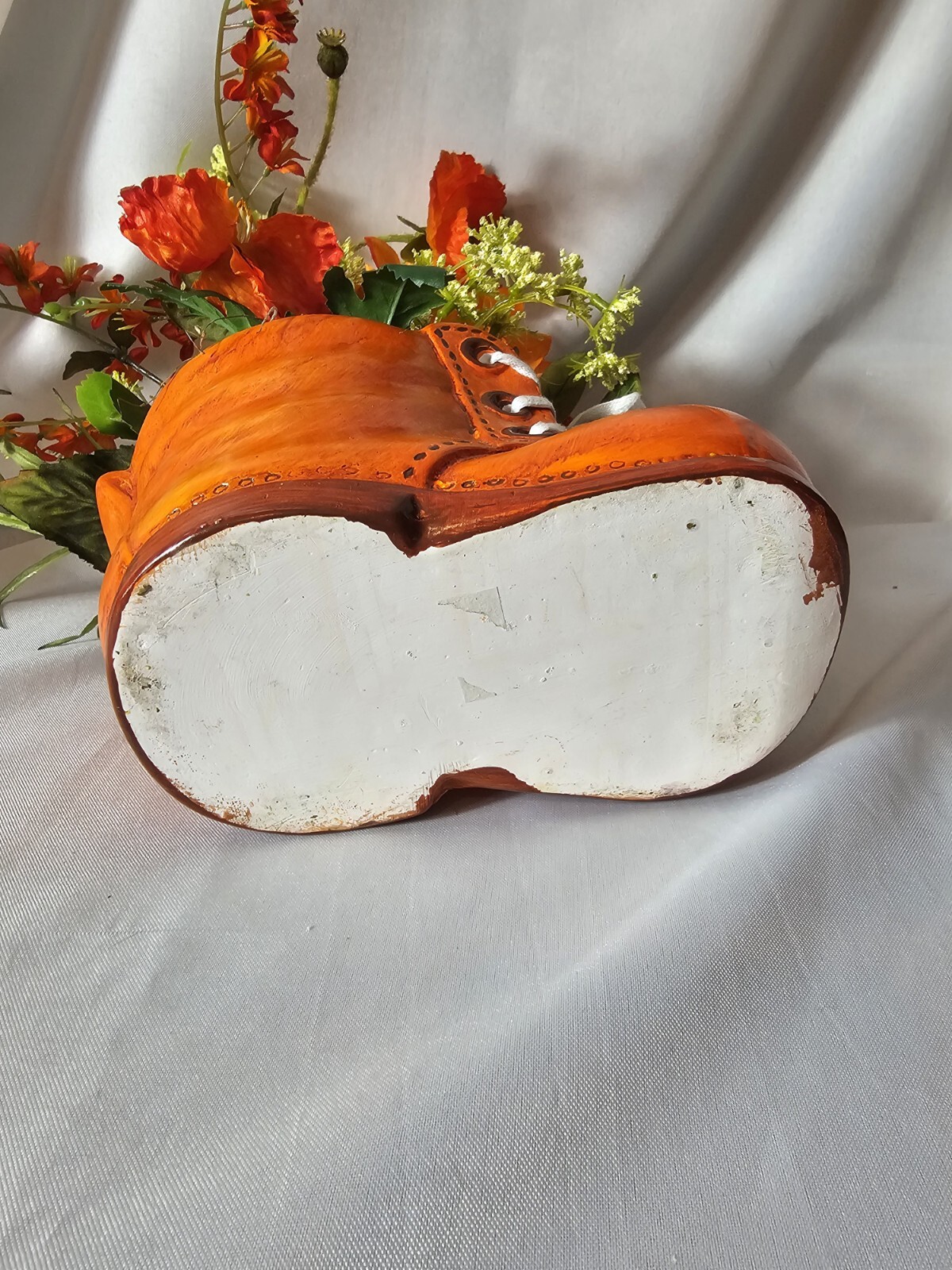 Autumn Themed Boot Ceramic Vase with Autumn Floral Arrangement