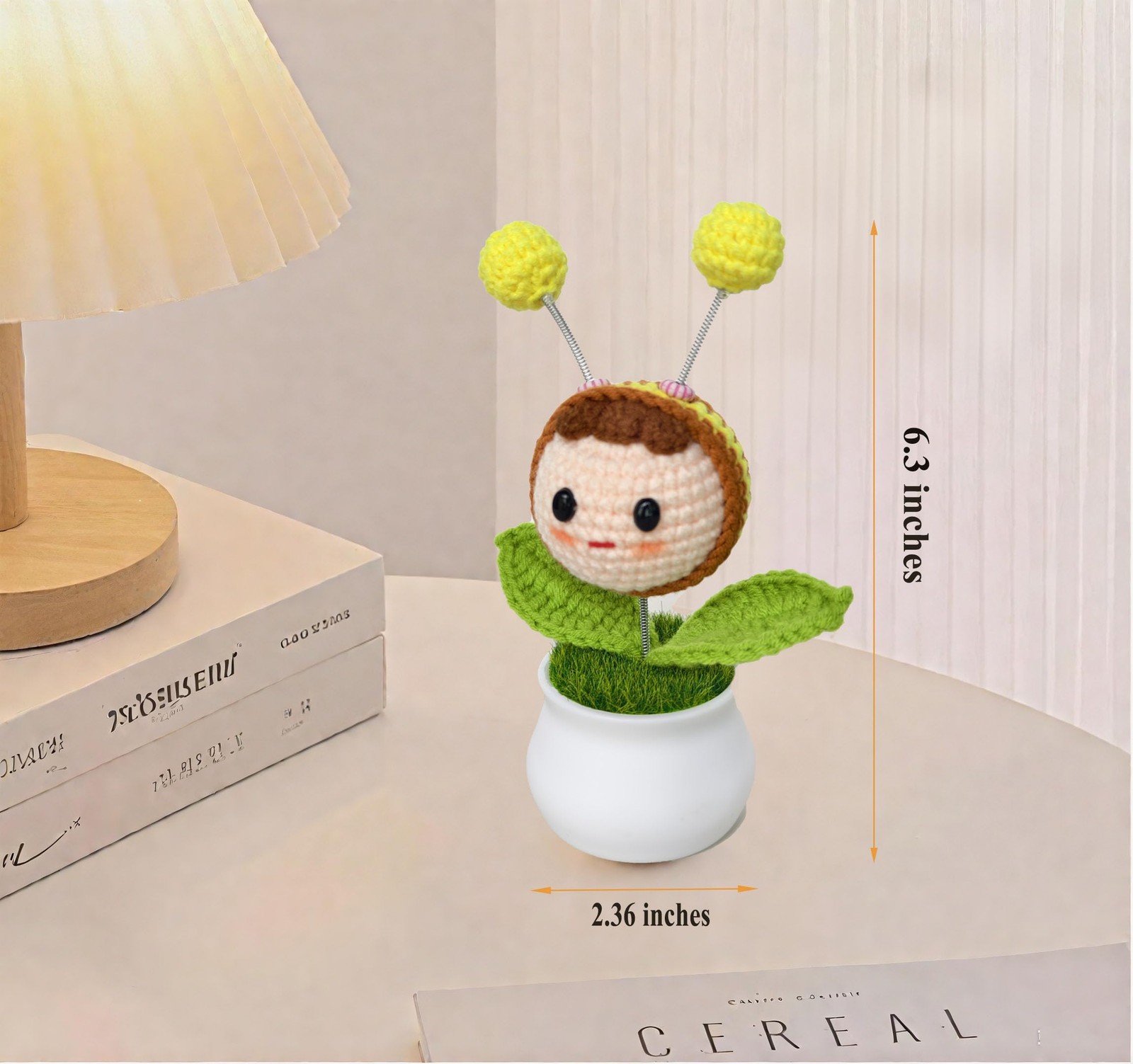 Handmade Crochet Flowers Cute Knitting Artifical Potted Flower Plants, Gift f…