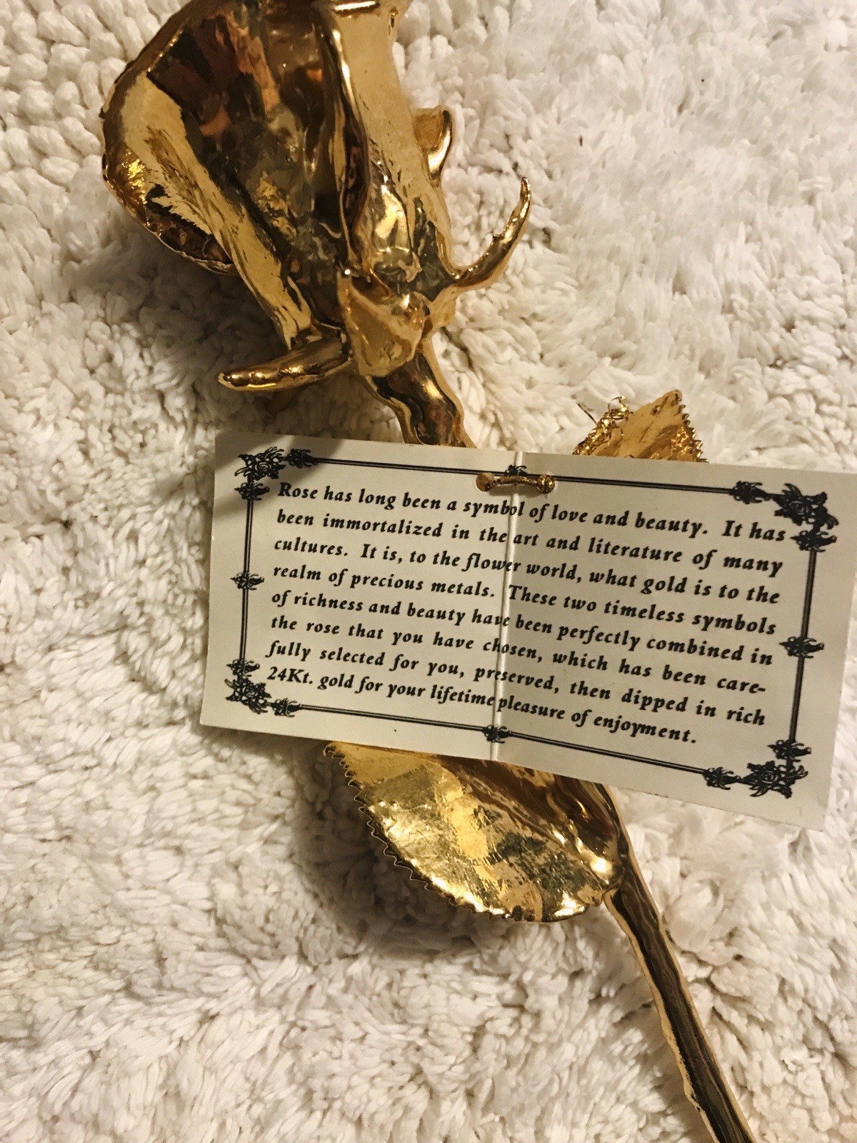 NEW Living Gold Co USA Made Real Rose Dipped in 24K Gold