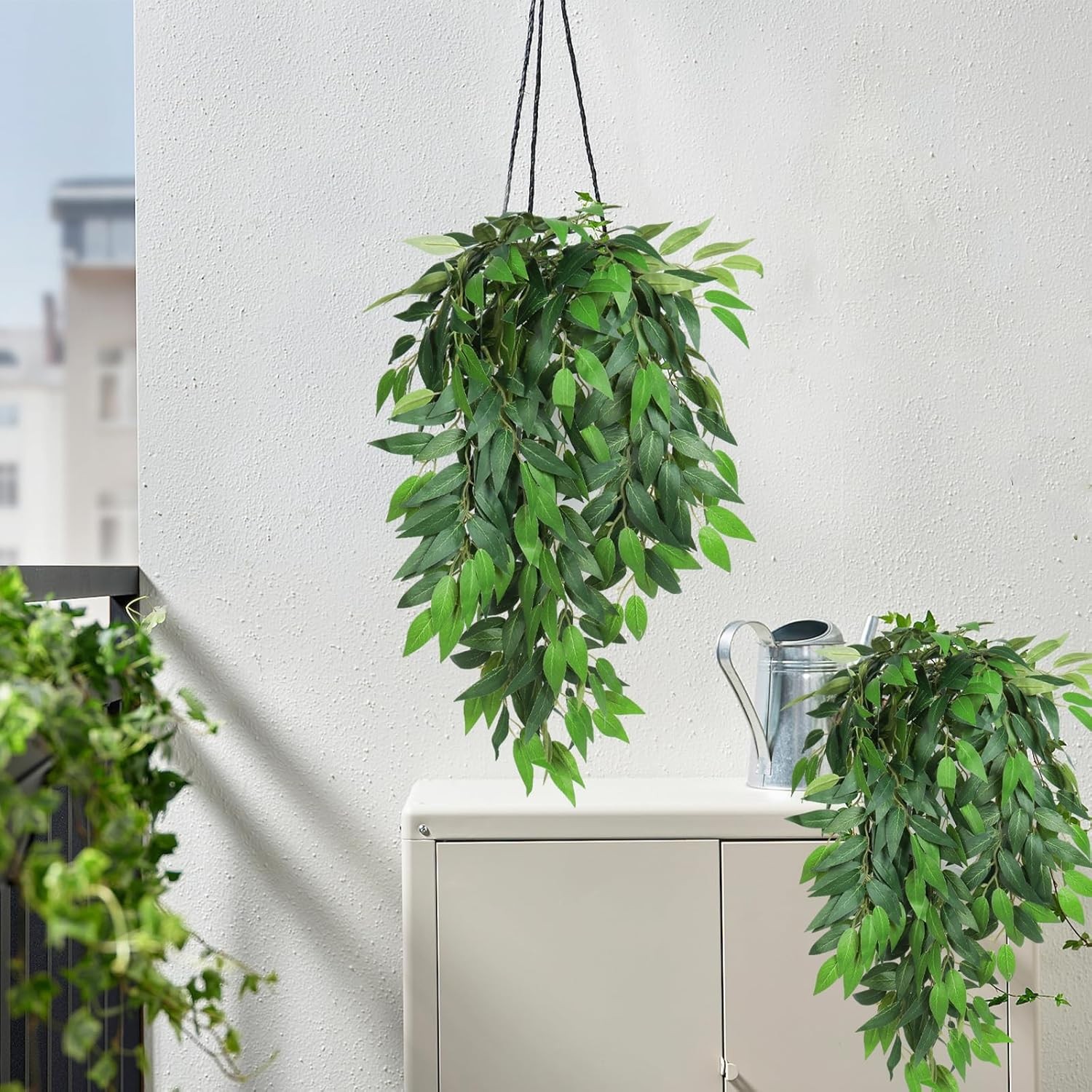 Artificial Hanging Willow Leaves Vine Twigs 2PC Fake Silk Weeping Willow