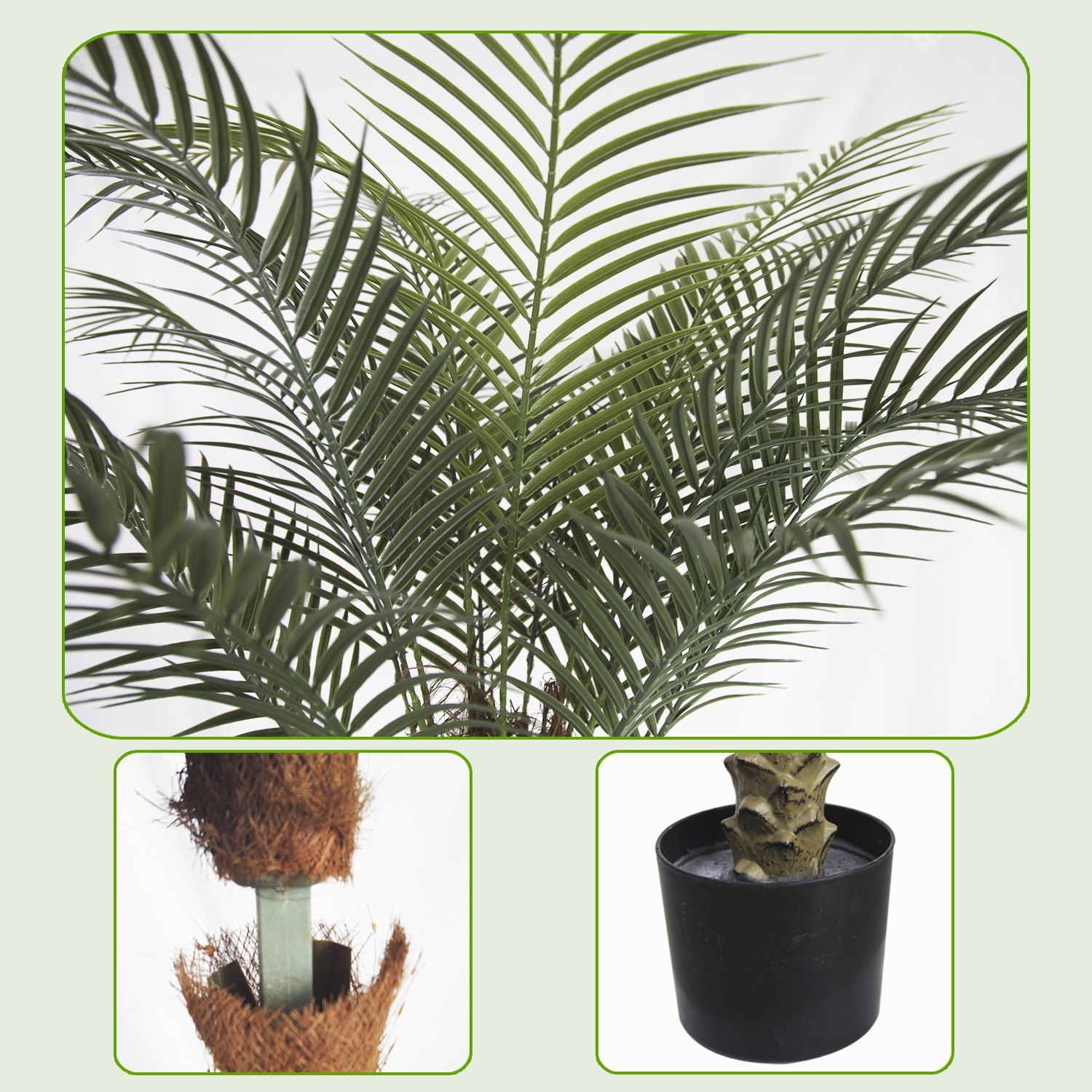 210cm Tall Artificial Coconut Palm Tree 2Pcs Realistic Look Indoor Outdoor Decor