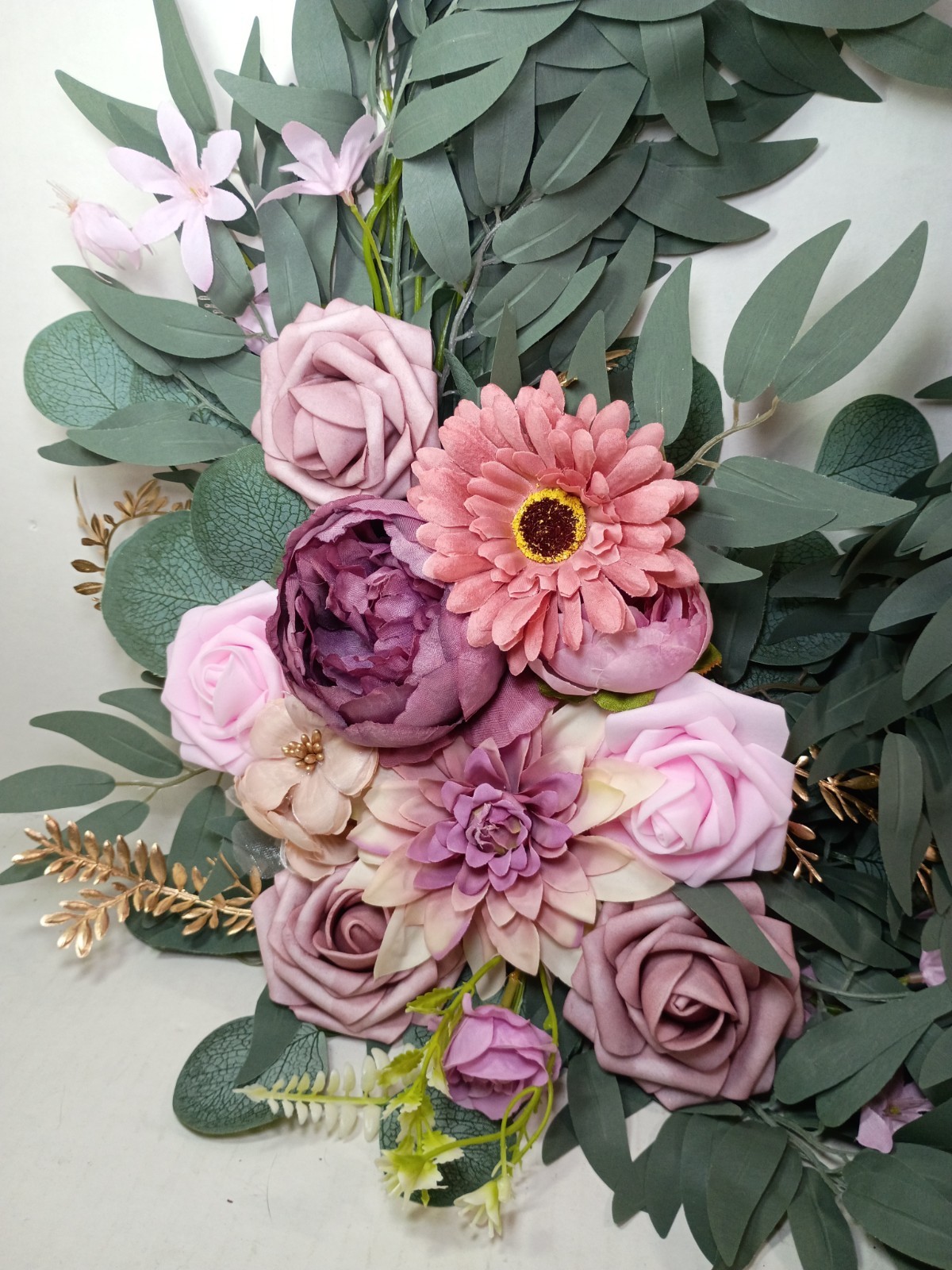 2 Pcs Wedding Arch Flowers Set Wedding Decor Garland Mauve Burgundy