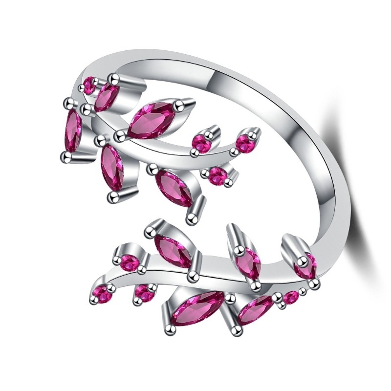 Contemporary Twig Design Ring With Crystal Details Copper Crafted Jewelry Ideal