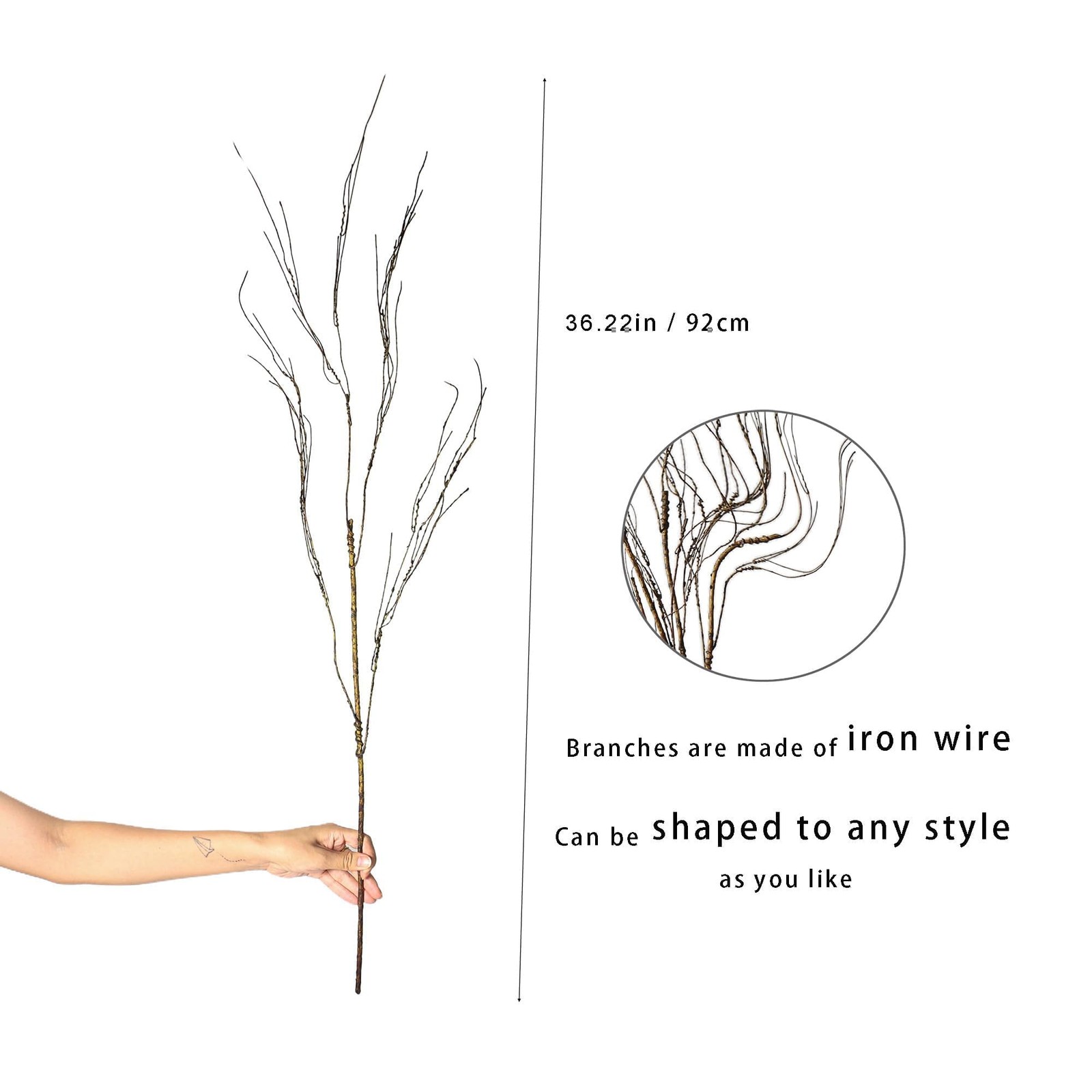 5PCS Artificial Curly Willow Branches for Vase Lifelike Bendable Faux Twigs F…
