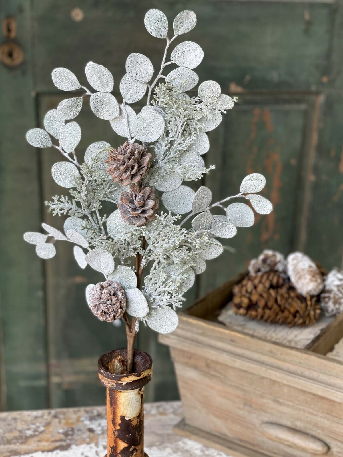 Floral Pick Silver Dollar Shine 27 inch Artificial Winter Christmas Greenery