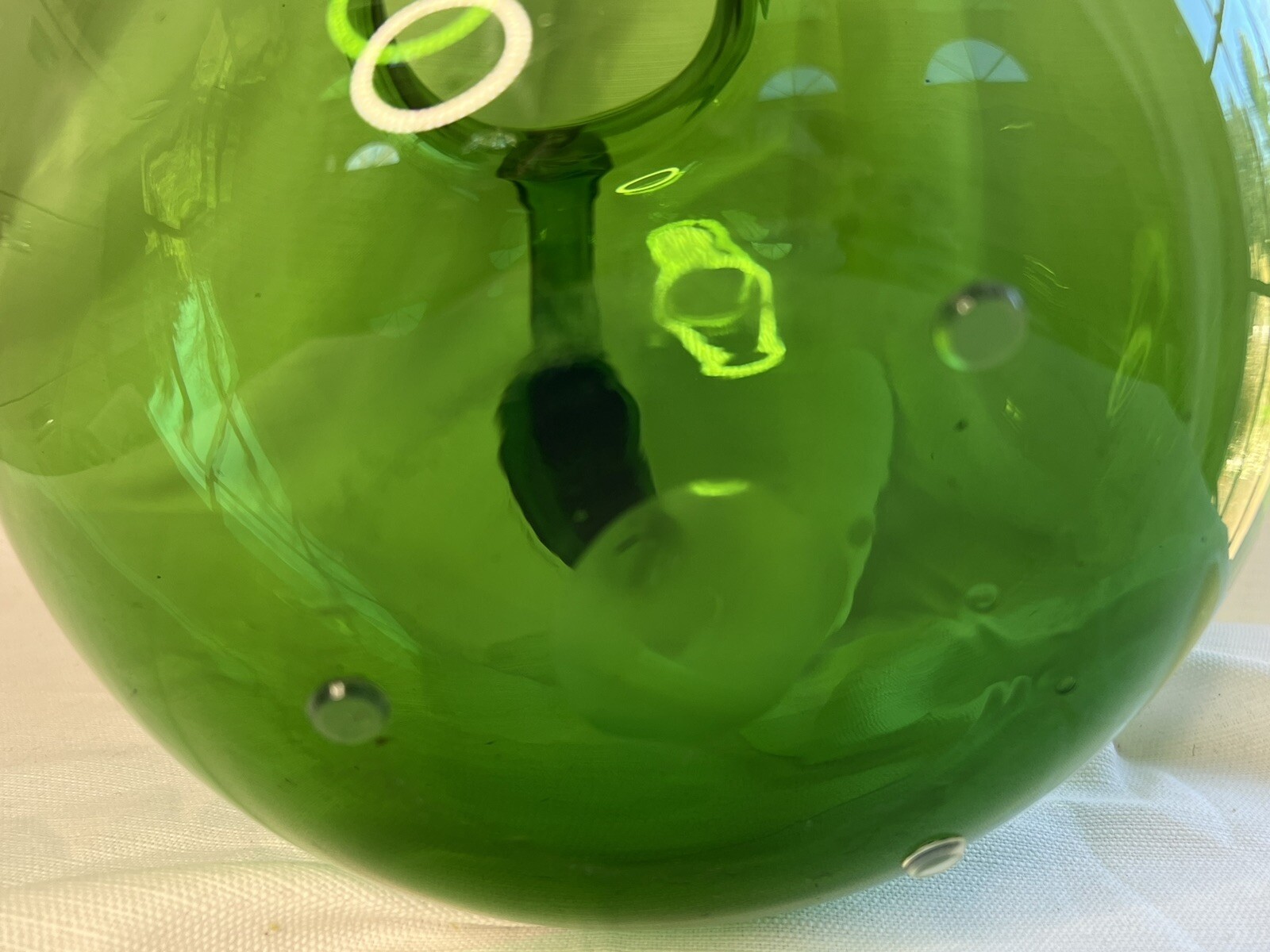 Large Custom Floral Arrangement Realistic Yellow Ranunculus In Green Glass Jug