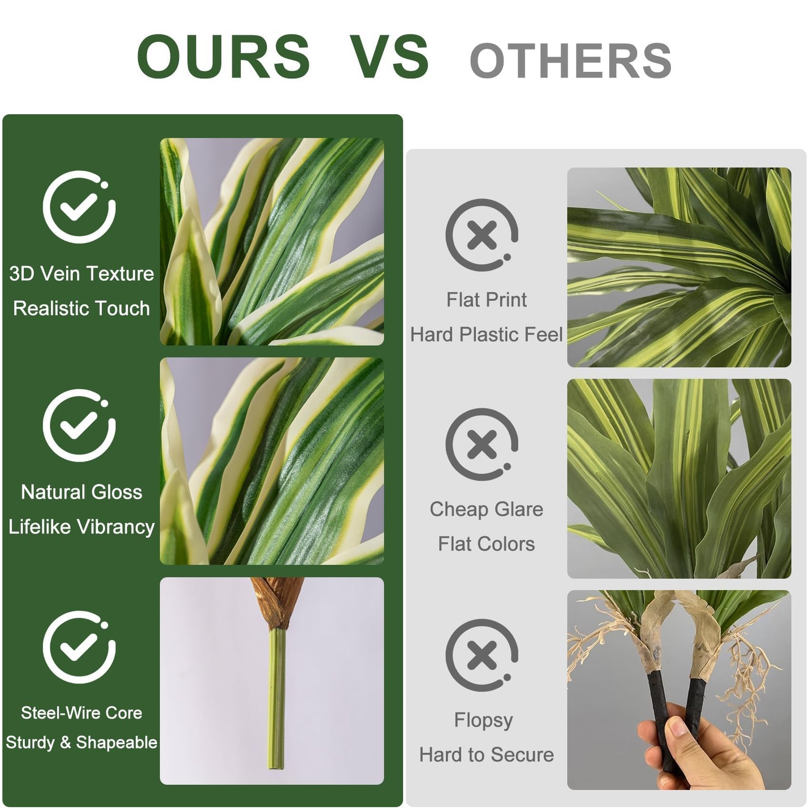 4 Pcs Artificial Greenery Stems Dracaena Faux Branches Artificial Plants Real…