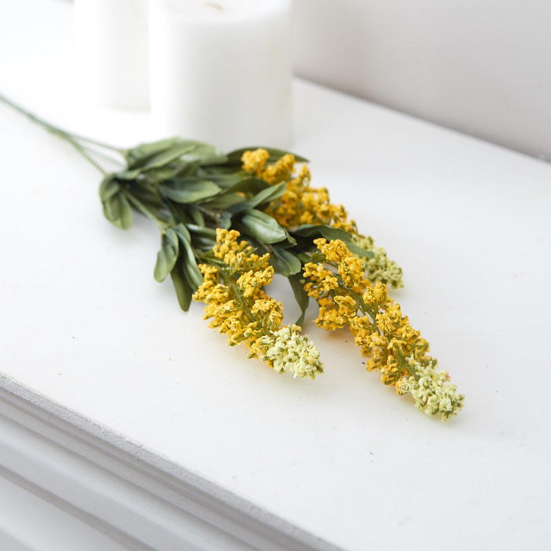 Set of 6 Yellow Artificial Butterfly Bush 27″ Floral Sprays