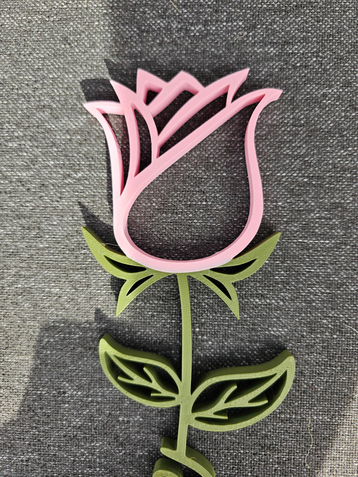 Valentines Day Flowers Roses With Love on stem 3d Printed Red pink yellow 11.5
