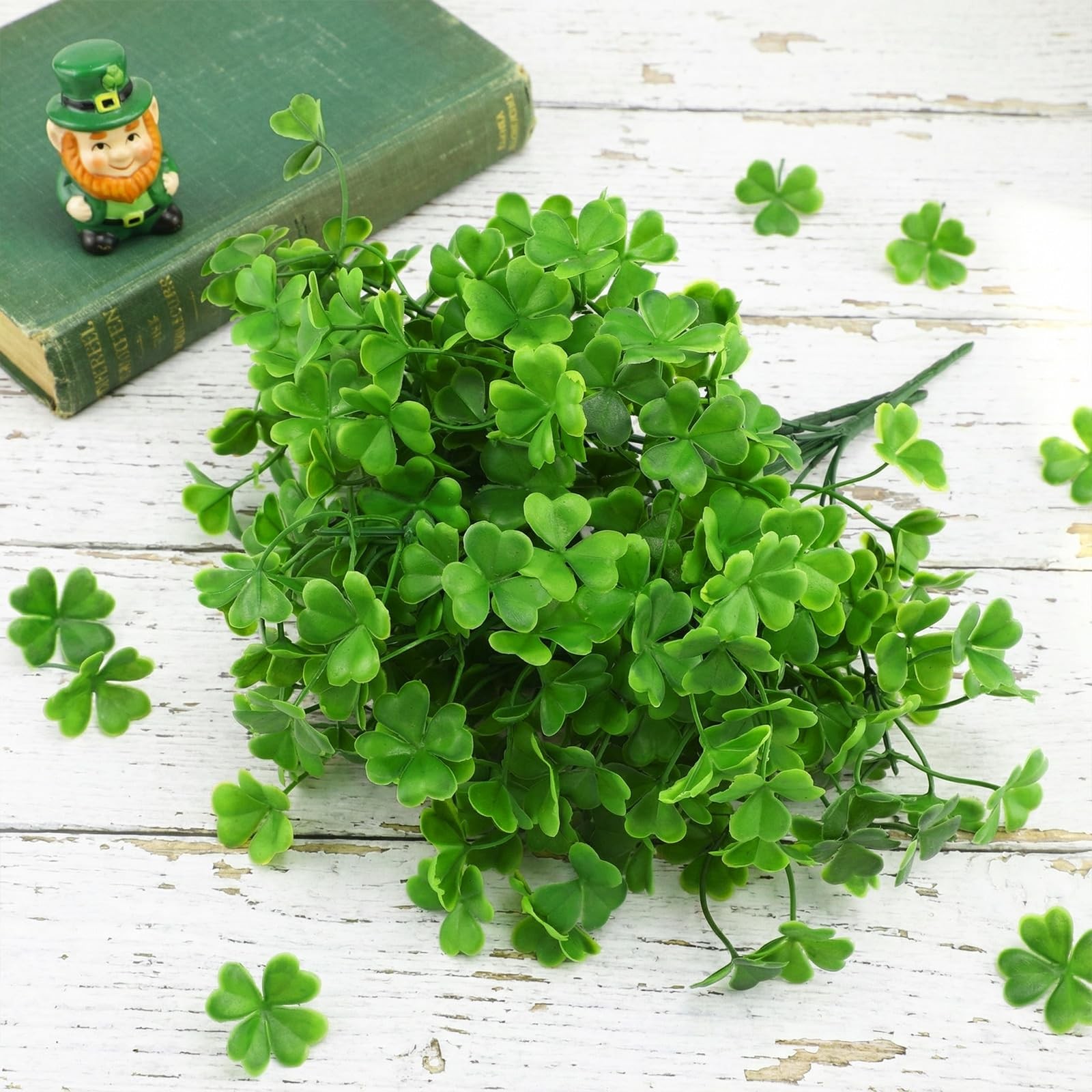 3 Pcs Artificial Shamrock Flower Bush Faux Three Leaf Clover Plants for St Pa…