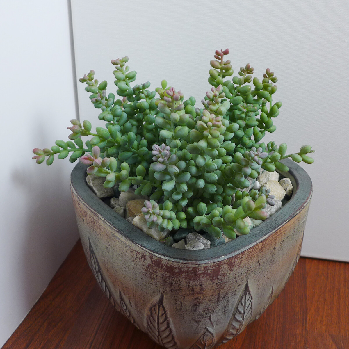 Set of 3 Small Pearl Artificial Succulent Grass Plants (#5 Gray)