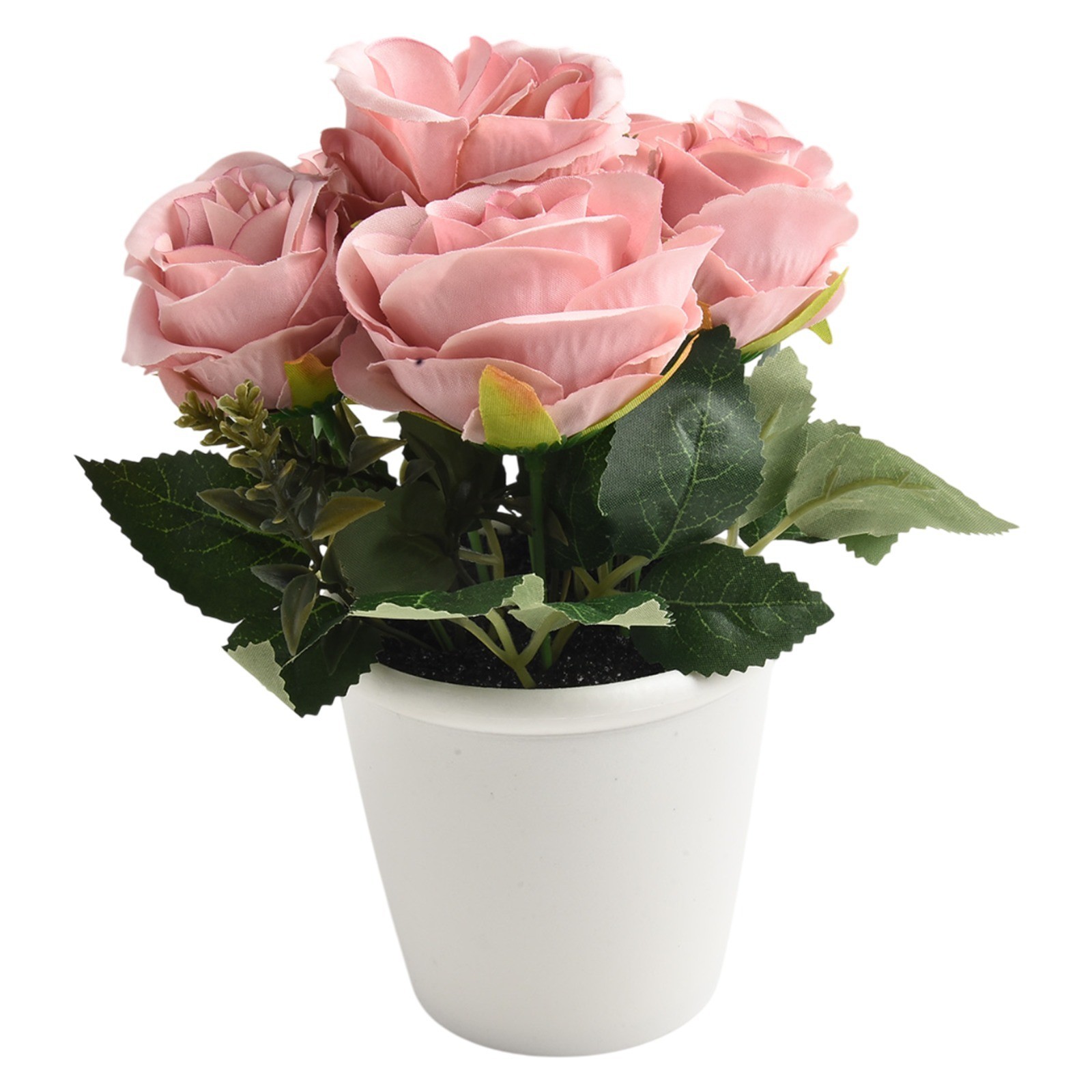 Artificial Rose Flower Small Tree Pot Fake Plants Potted Decoration Garden Decor