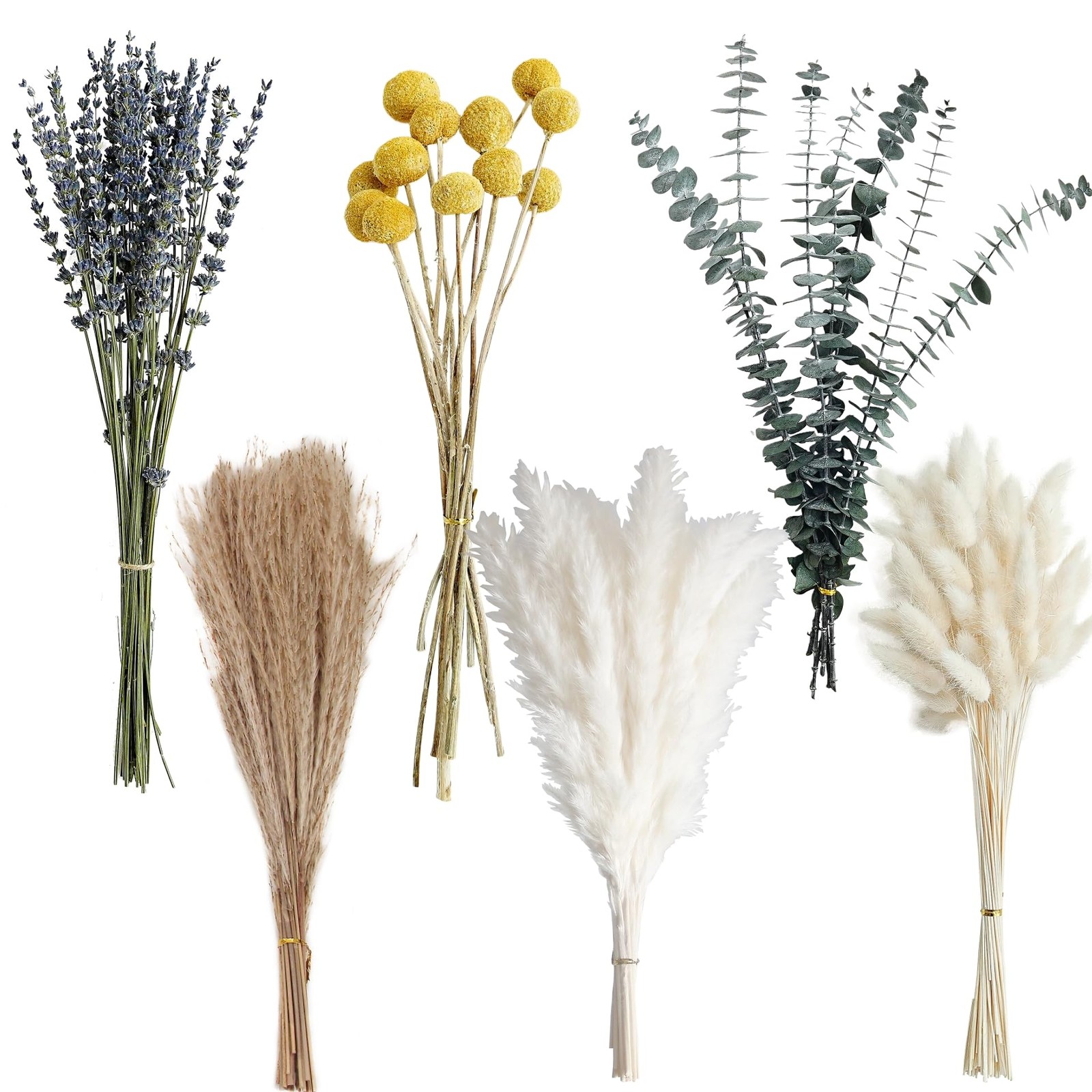 Dried Pampas Grass Bouquet – Boho Pampas Grass Decor for Home, Vase Fillers &…