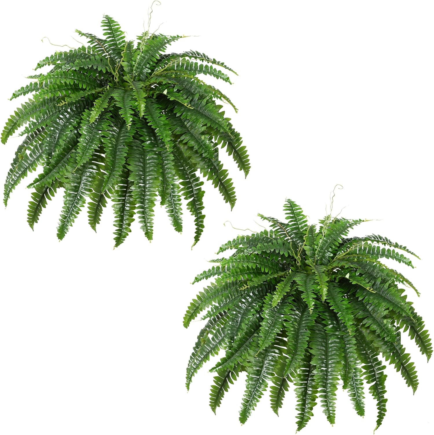 Large Artificial Boston Ferns – Set of 2 for Home & Office Decor, 45 Inch