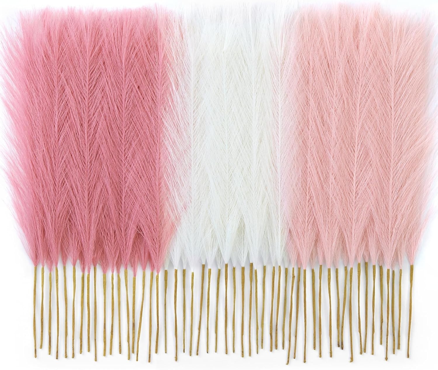 50PCS 17in Fluffy Blush Pink Pampas Grass – Ideal for Elegant Home & Event Decor