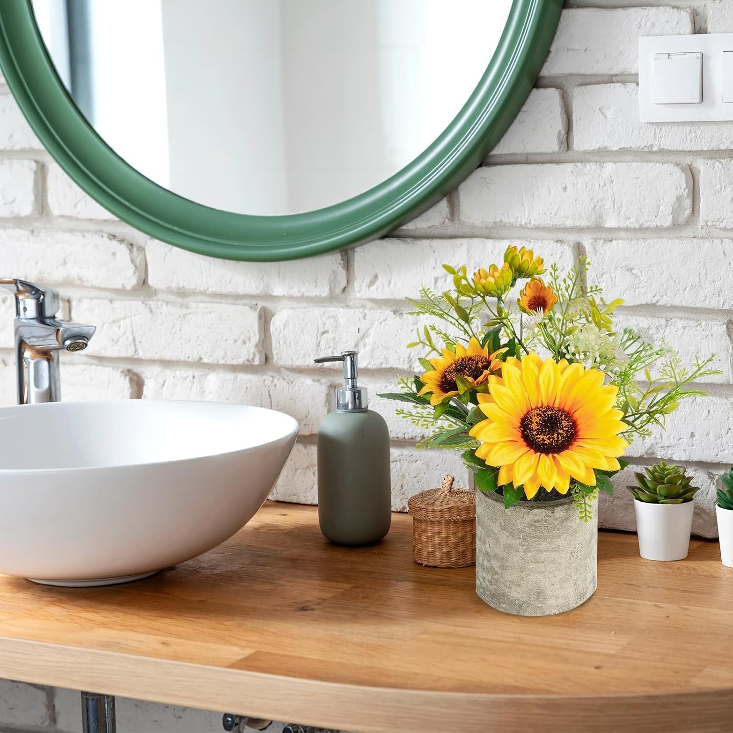 Sunflower Artificial Flower Pot – Lifelike & Waterproof for Long-Lasting Beauty