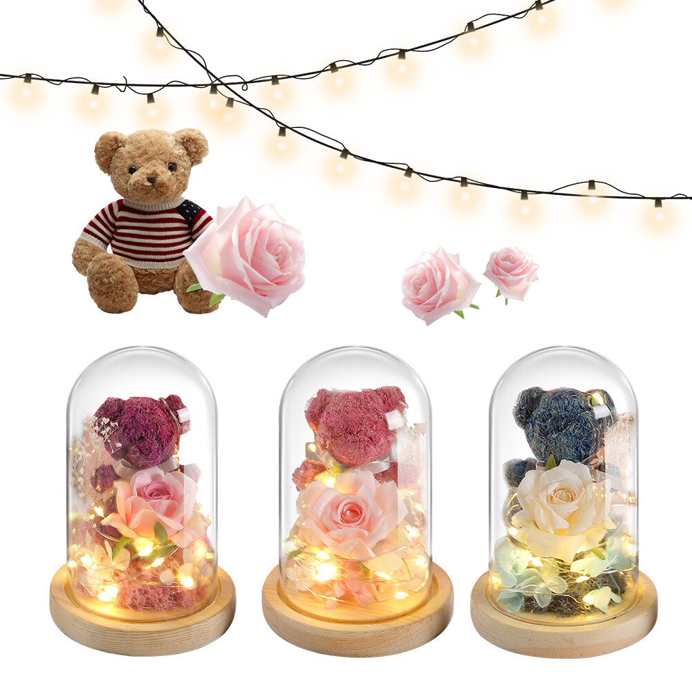 Valentine’s Day Gift- Teddy Bear With Rose And Lights
