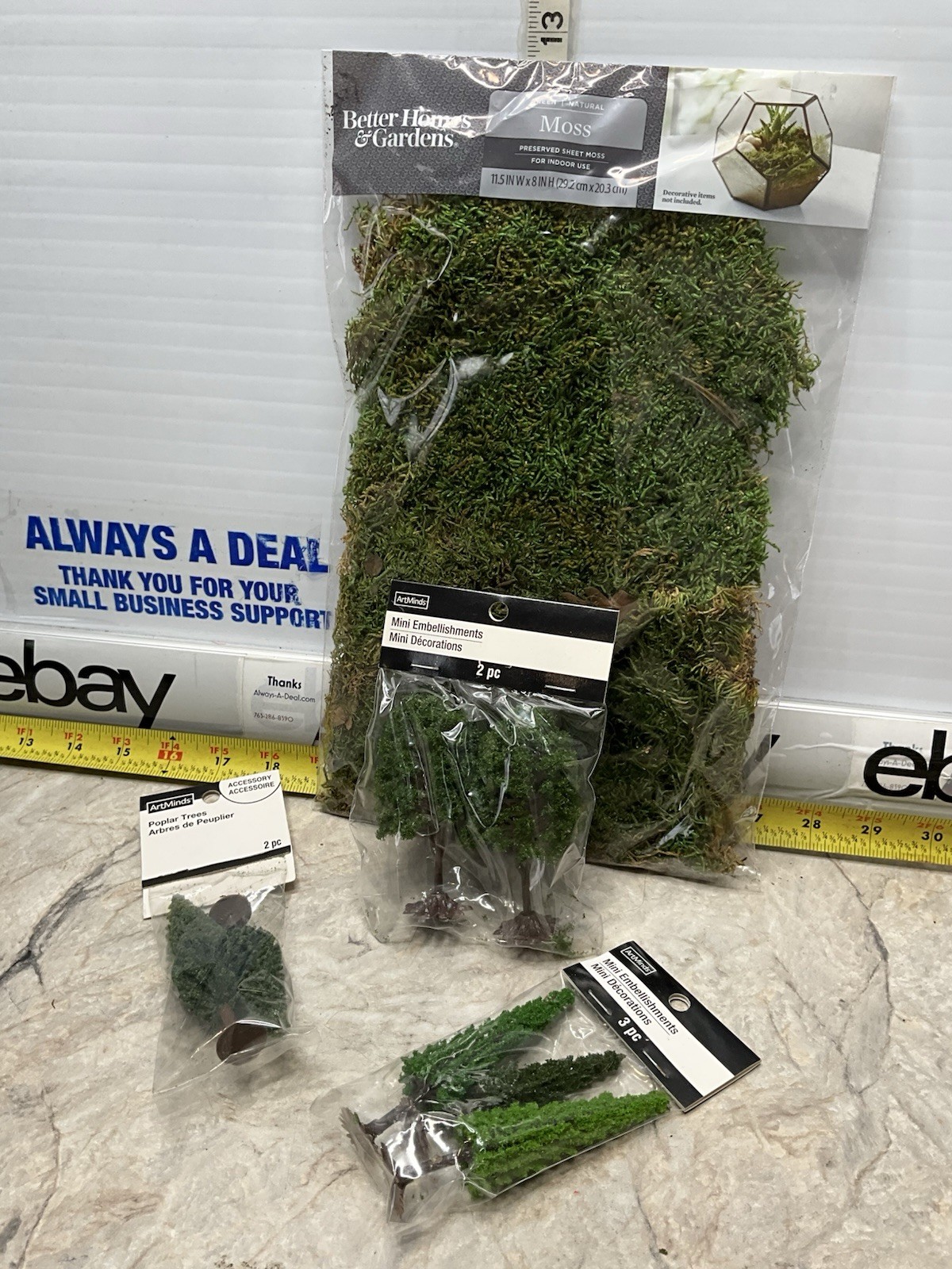Better Homes & Gardens Sheet Moss Mini Trees Lot Village Zen Fairy Garden Poplar