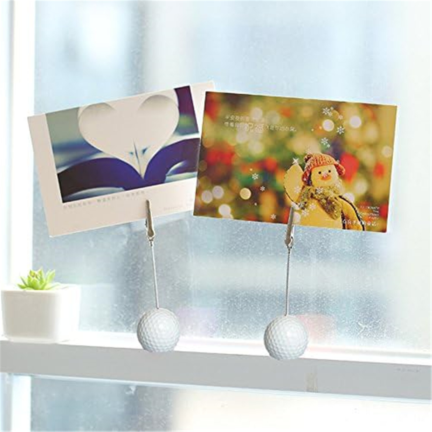 Golf Ball Shaped Table Number Holder Name Place Card Memo Clip Holder Golf Stand