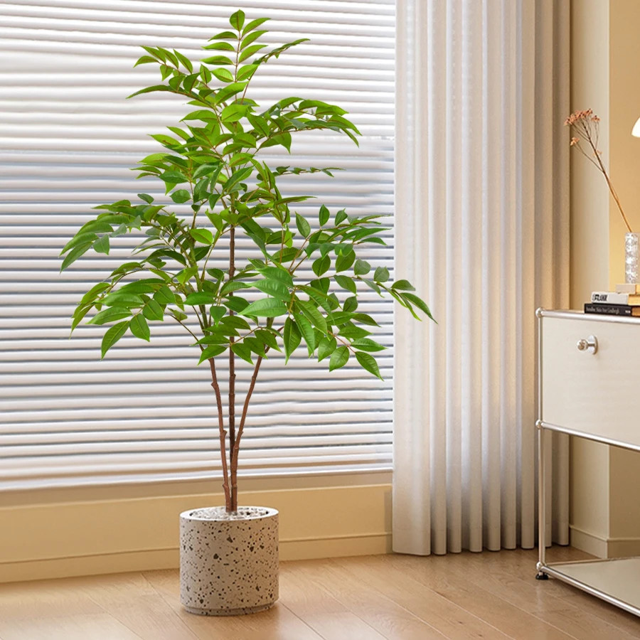 76-140Cm Large Artificial Ficus Tree Branch Fake Lacquer Tree Plastic Banyan Pla